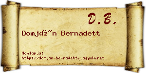 Domján Bernadett névjegykártya