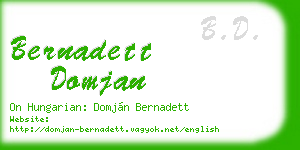 bernadett domjan business card