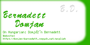 bernadett domjan business card